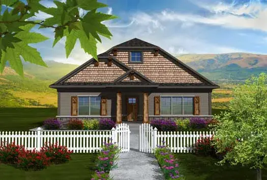 Bungalow house plans 7-1071 - front exterior, 1,888 sq ft, 2 bed, 2 bath house plans | Monster House Plans