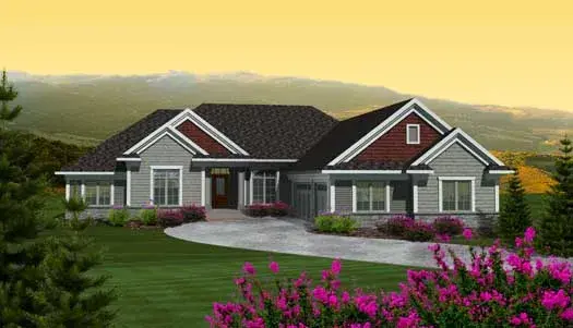 Traditional house plans 7-1080 - front exterior, 2,614 sq ft, 4 bed, 2 bath house plans | Monster House Plans