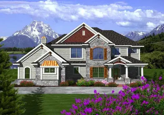 Traditional house plans 7-1082 - front exterior, 3,053 sq ft, 4 bed, 4 bath house plans | Monster House Plans
