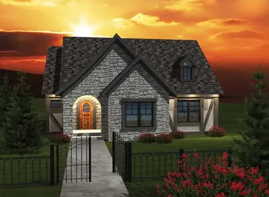 Cottage house plans 7-1088 - front exterior, 1,398 sq ft, 2 bed, 2 bath house plans | Monster House Plans
