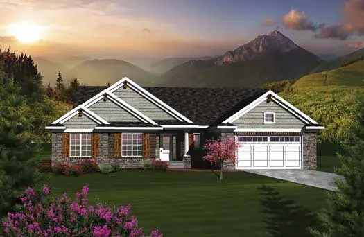 Traditional house plans 7-1091 - front exterior, 1,520 sq ft, 3 bed, 2 bath house plans | Monster House Plans
