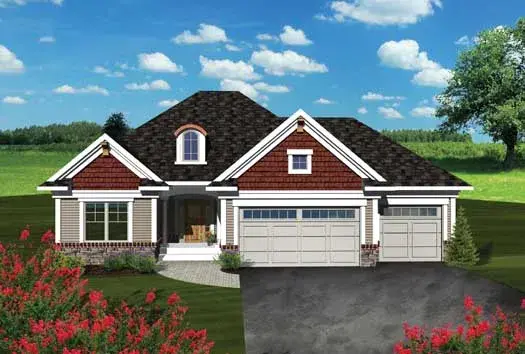 Traditional house plans 7-1092 - front exterior, 1,569 sq ft, 2 bed, 2 bath house plans | Monster House Plans