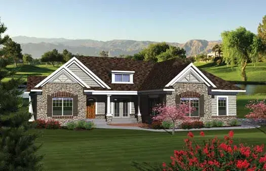 Traditional house plans 7-1093 - front exterior, 1,831 sq ft, 2 bed, 2 bath house plans | Monster House Plans