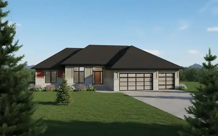 Traditional house plans 7-1096 - front exterior, 1,920 sq ft, 3 bed, 2 bath house plans | Monster House Plans