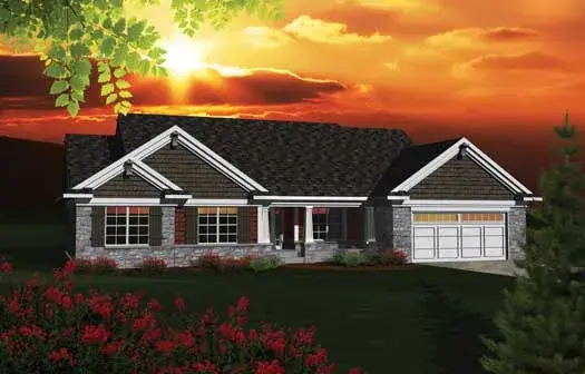 Craftsman house plans 7-1097 - front exterior, 1,928 sq ft, 3 bed, 2 bath house plans | Monster House Plans