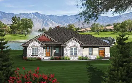 Traditional house plans 7-1098 - front exterior, 1,935 sq ft, 2 bed, 2 bath house plans | Monster House Plans