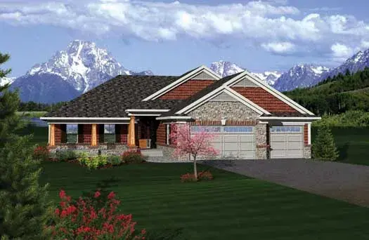 Traditional house plans 7-1101 - front exterior, 2,196 sq ft, 3 bed, 2 bath house plans | Monster House Plans