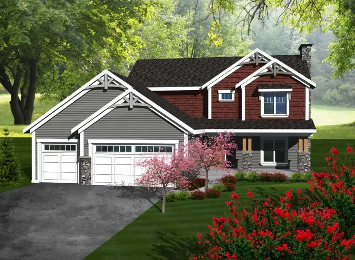 Craftsman house plans 7-1110 - front exterior, 1,923 sq ft, 3 bed, 2 bath house plans | Monster House Plans