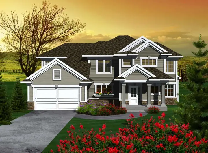 Traditional house plans 7-1111 - front exterior, 2,046 sq ft, 3 bed, 2 bath house plans | Monster House Plans