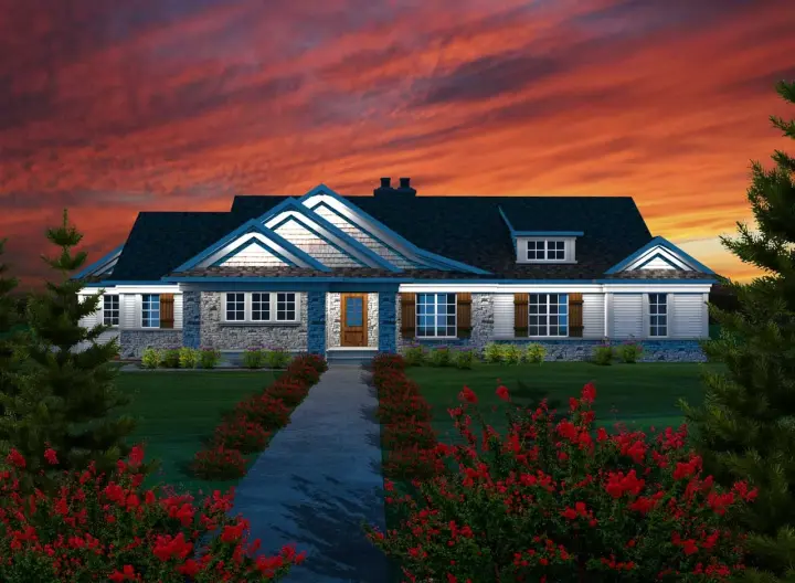 Craftsman house plans 7-1116 - front exterior, 2,345 sq ft, 3 bed, 2 bath house plans | Monster House Plans