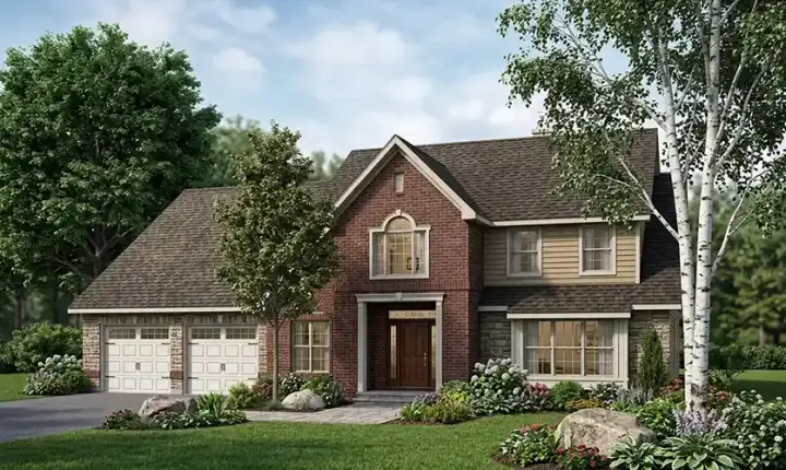 Traditional house plans 7-112 - front exterior, 3,078 sq ft, 4 bed, 2 bath house plans | Monster House Plans