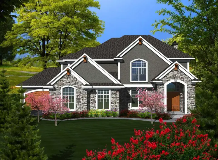 Traditional house plans 7-1121 - front exterior, 3,620 sq ft, 3 bed, 2 bath house plans | Monster House Plans