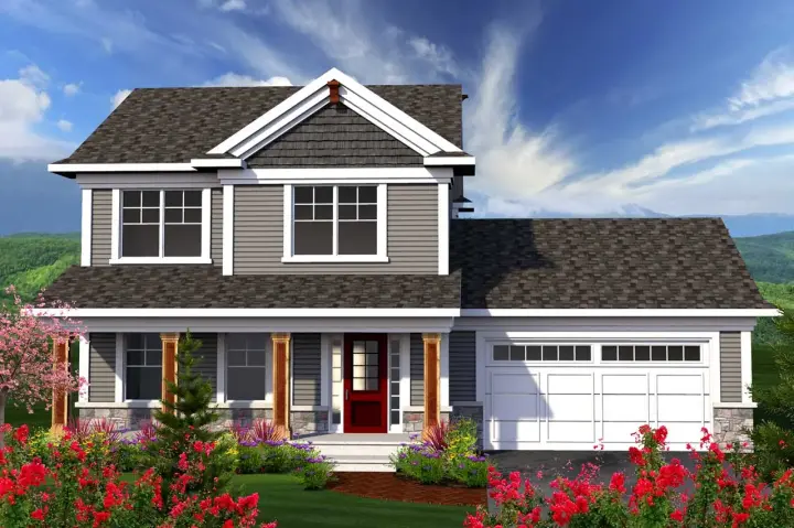 Country house plans 7-1134 - front exterior, 1,569 sq ft, 3 bed, 2 bath house plans | Monster House Plans