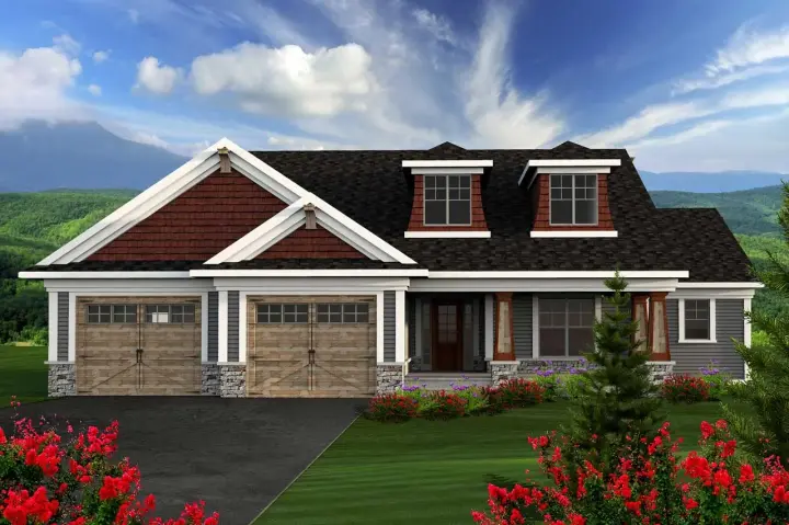 Craftsman house plans 7-1138 - front exterior, 1,783 sq ft, 2 bed, 2 bath house plans | Monster House Plans