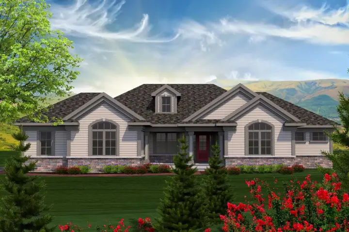 Traditional house plans 7-1140 - front exterior, 1,943 sq ft, 2 bed, 2 bath house plans | Monster House Plans