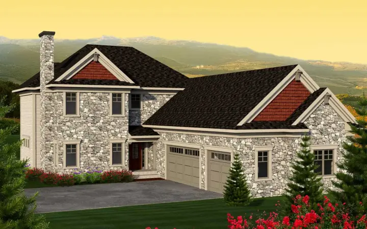 European house plans 7-1148 - front exterior, 2,568 sq ft, 3 bed, 2 bath house plans | Monster House Plans