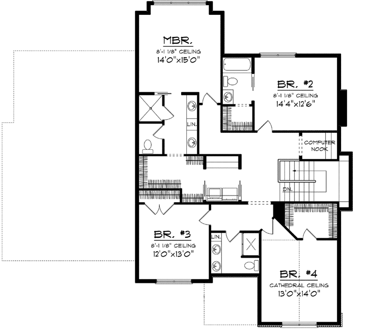 Upper/Second Floor Plan: 7-1155