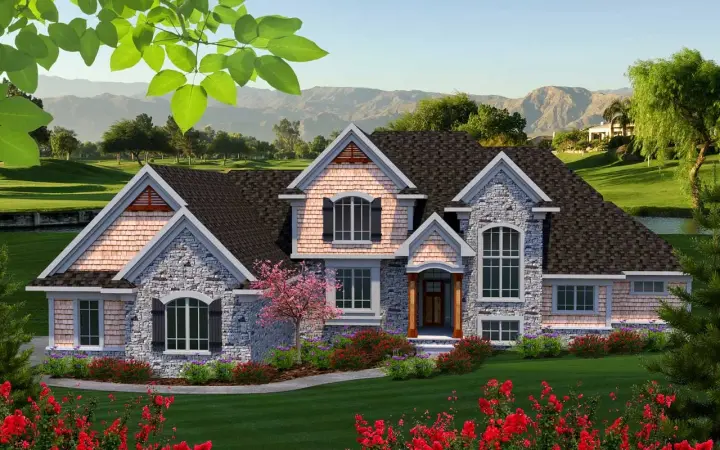 Traditional house plans 7-1156 - front exterior, 3,123 sq ft, 4 bed, 3 bath house plans | Monster House Plans