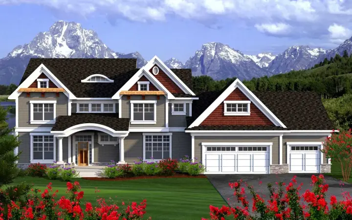 Traditional house plans 7-1159 - front exterior, 3,660 sq ft, 5 bed, 3 bath house plans | Monster House Plans