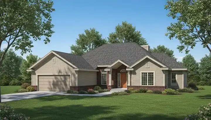 Traditional house plans 7-116 - front exterior, 1,756 sq ft, 3 bed, 2 bath house plans | Monster House Plans