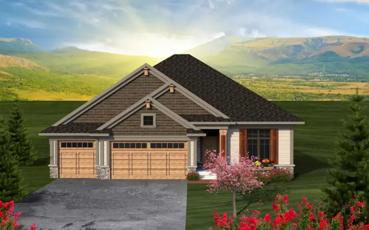 Craftsman house plans 7-1162 - front exterior, 1,469 sq ft, 2 bed, 2 bath house plans | Monster House Plans