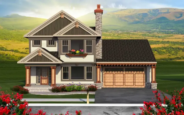 Traditional house plans 7-1168 - front exterior, 1,870 sq ft, 3 bed, 2 bath house plans | Monster House Plans