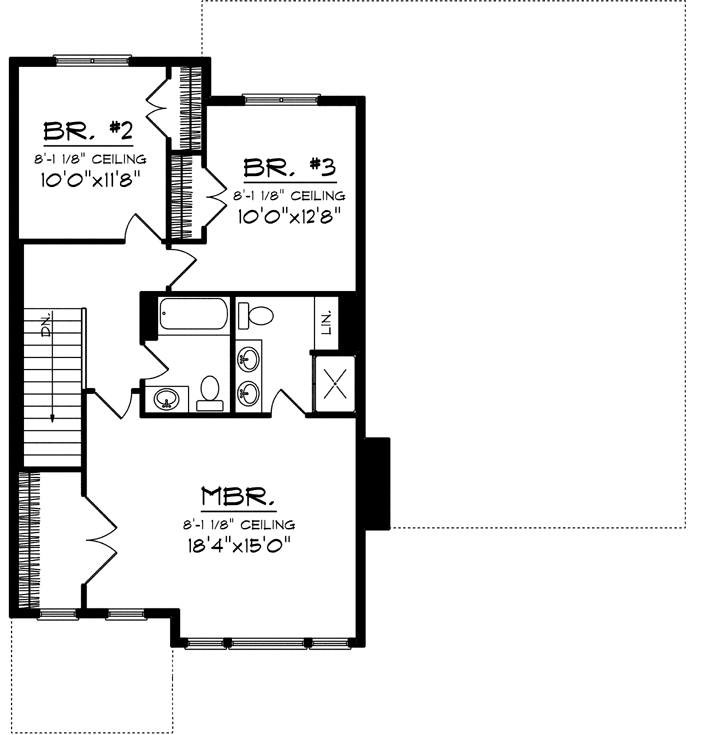 Upper/Second Floor Plan: 7-1168