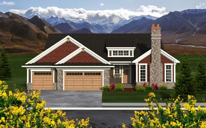 Bungalow house plans 7-1170 - front exterior, 2,123 sq ft, 3 bed, 2 bath house plans | Monster House Plans