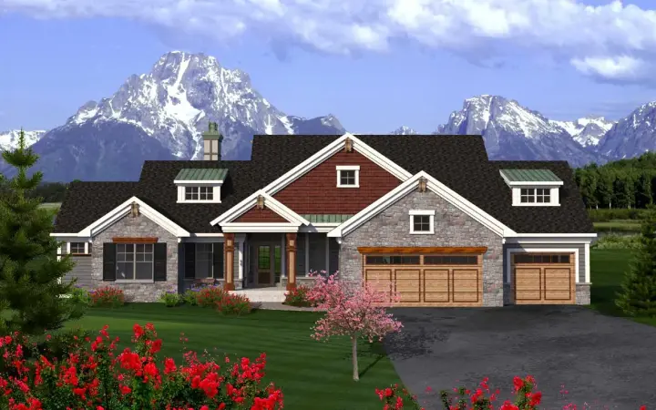 Traditional house plans 7-1172 - front exterior, 2,391 sq ft, 2 bed, 2 bath house plans | Monster House Plans