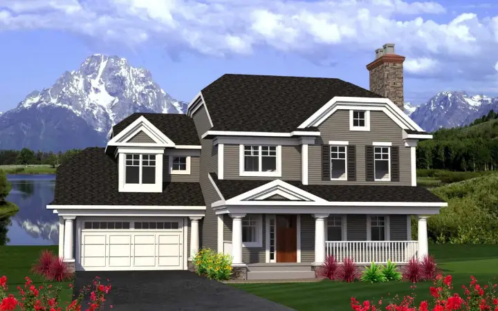Country house plans 7-1173 - front exterior, 2,439 sq ft, 4 bed, 3 bath house plans | Monster House Plans
