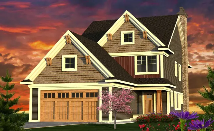 Craftsman house plans 7-1194 - front exterior, 2,390 sq ft, 3 bed, 2 bath house plans | Monster House Plans