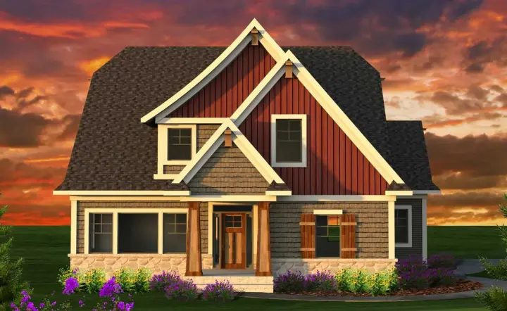 Craftsman house plans 7-1202 - front exterior, 2,712 sq ft, 4 bed, 2 bath house plans | Monster House Plans