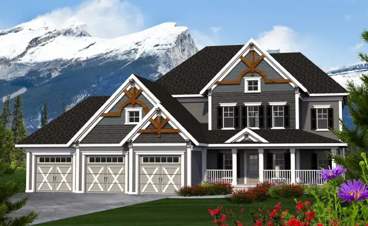 Farmhouse house plans 7-1203 - front exterior, 2,952 sq ft, 4 bed, 3 bath house plans | Monster House Plans
