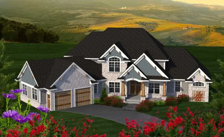 Traditional house plans 7-1206 - front exterior, 4,266 sq ft, 4 bed, 3 bath house plans | Monster House Plans