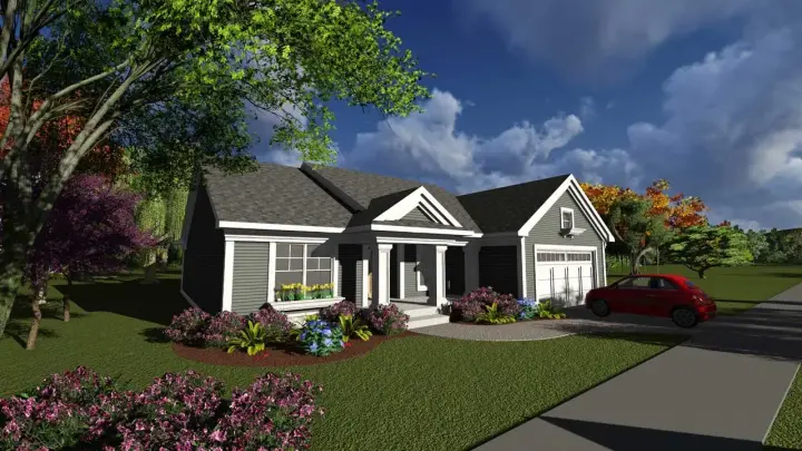 Traditional house plans 7-1210 - front exterior, 1,540 sq ft, 2 bed, 2 bath house plans | Monster House Plans