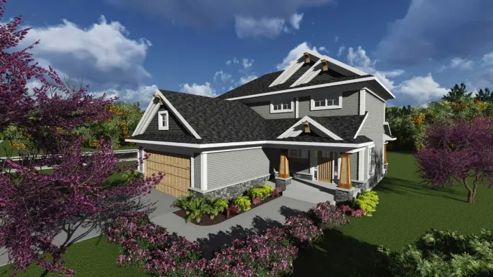 Craftsman house plans 7-1212 - front exterior, 1,617 sq ft, 3 bed, 2 bath house plans | Monster House Plans