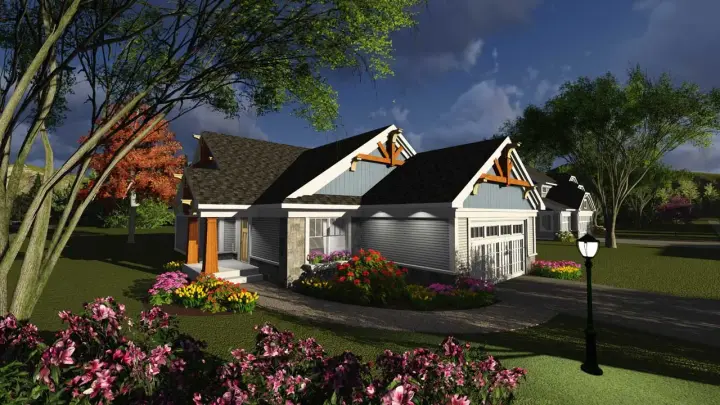 Craftsman house plans 7-1214 - front exterior, 1,642 sq ft, 2 bed, 2 bath house plans | Monster House Plans