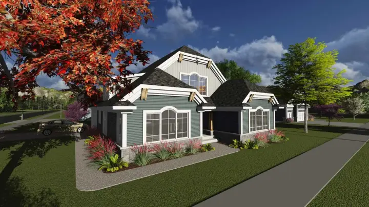 Bungalow house plans 7-1215 - front exterior, 1,743 sq ft, 2 bed, 2 bath house plans | Monster House Plans
