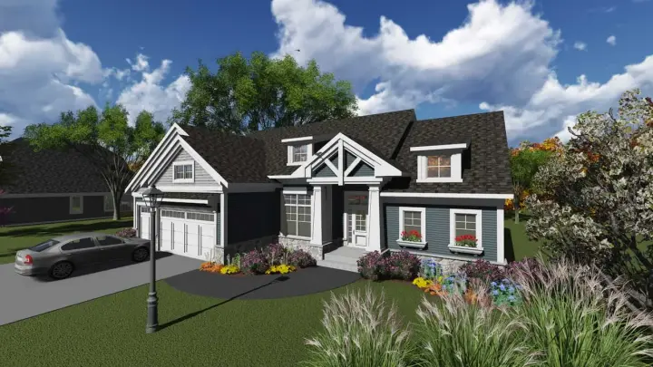 Craftsman house plans 7-1218 - front exterior, 2,095 sq ft, 2 bed, 2 bath house plans | Monster House Plans