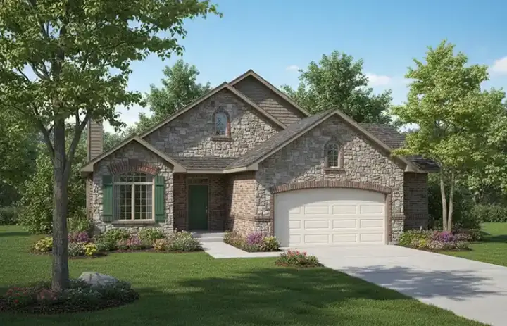 Ranch house plans 7-122 - front exterior, 2,404 sq ft, 3 bed, 3 bath house plans | Monster House Plans