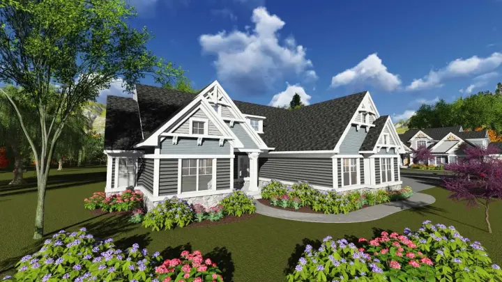 Coastal house plans 7-1221 - front exterior, 2,449 sq ft, 3 bed, 2 bath house plans | Monster House Plans
