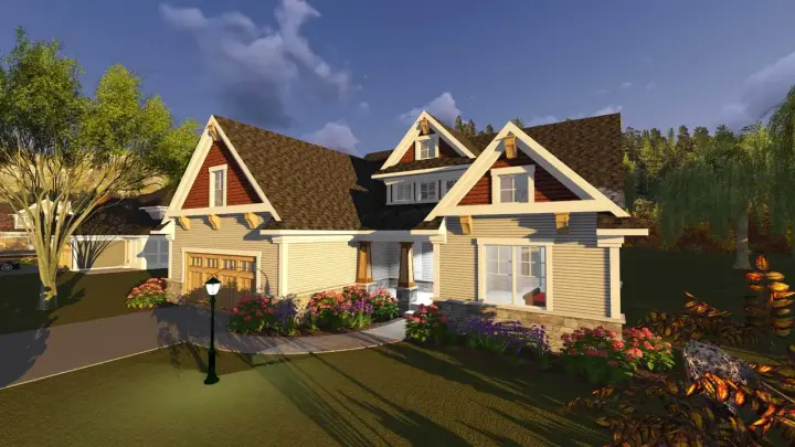 Craftsman house plans 7-1224 - front exterior, 2,867 sq ft, 4 bed, 4 bath house plans | Monster House Plans