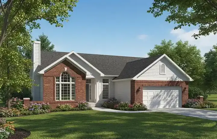 Traditional house plans 7-123 - front exterior, 1,430 sq ft, 2 bed, 2 bath house plans | Monster House Plans