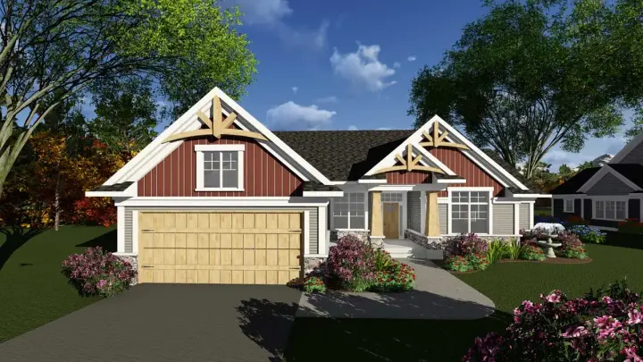 Craftsman house plans 7-1242 - front exterior, 1,875 sq ft, 2 bed, 2 bath house plans | Monster House Plans