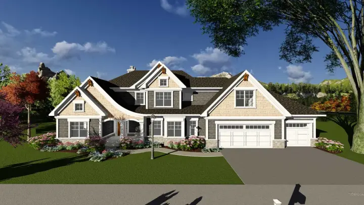Craftsman house plans 7-1258 - front exterior, 2,964 sq ft, 3 bed, 2 bath house plans | Monster House Plans