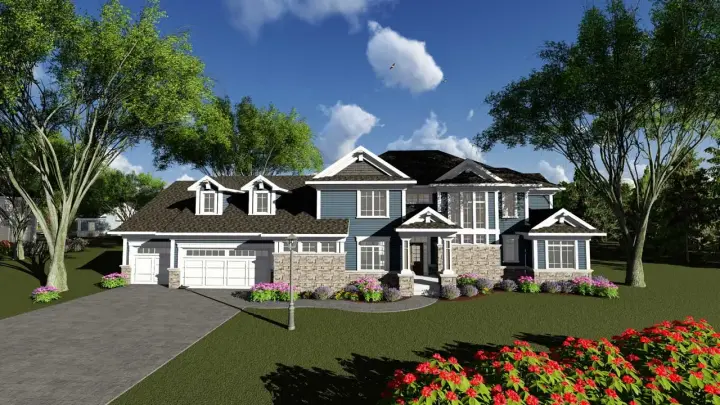 Craftsman house plans 7-1259 - front exterior, 3,392 sq ft, 4 bed, 3 bath house plans | Monster House Plans