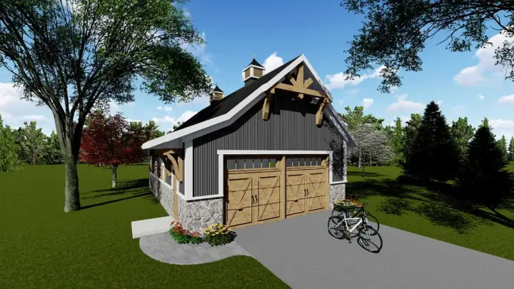 Carriage house plans 7-1270 - front exterior, 1,040 sq ft, 0 bed, 0 bath house plans | Monster House Plans