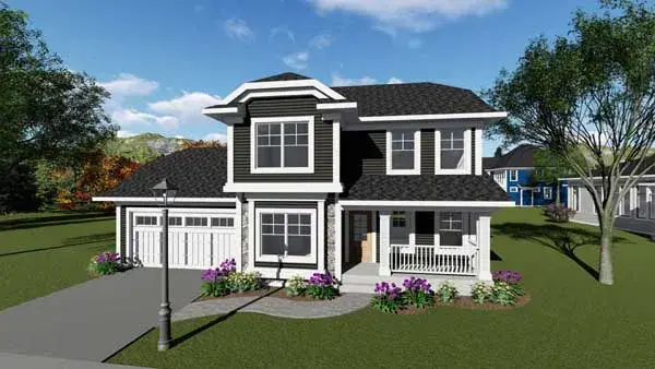 Traditional house plans 7-1273 - front exterior, 1,413 sq ft, 3 bed, 2 bath house plans | Monster House Plans