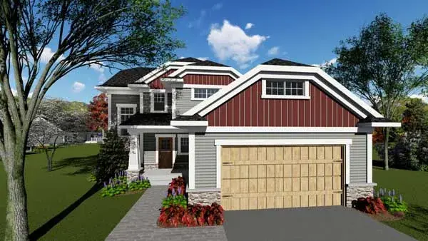 Craftsman house plans 7-1276 - front exterior, 1,607 sq ft, 3 bed, 2 bath house plans | Monster House Plans