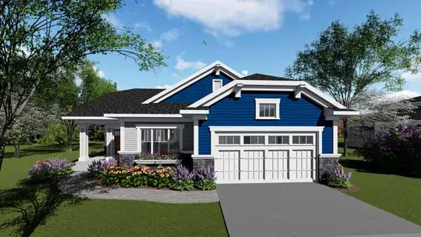 Craftsman house plans 7-1277 - front exterior, 1,827 sq ft, 2 bed, 2 bath house plans | Monster House Plans